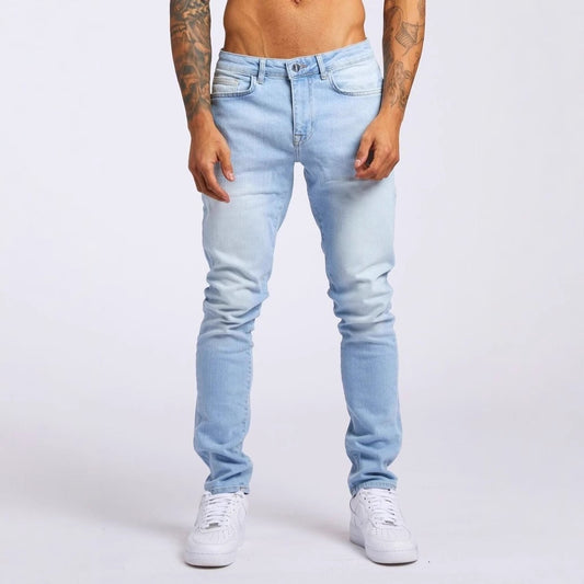 Slim-fitting Mid-waist Denim Micro-elastic Skinny Pants Men