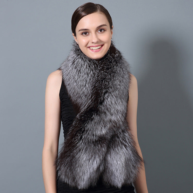 Korean Fashion All-match Fur Scarf Ladies Winter Fox Fur Collar Thick Warm Fur Collar