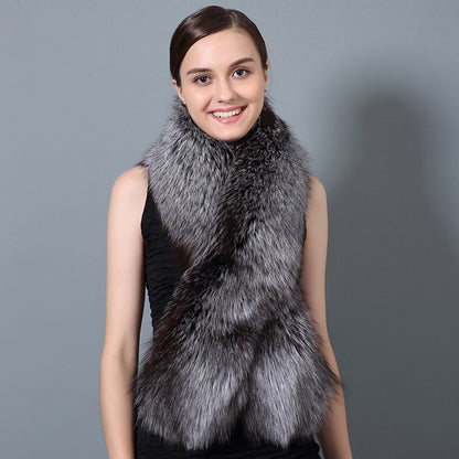 Korean Fashion All-match Fur Scarf Ladies Winter Fox Fur Collar Thick Warm Fur Collar