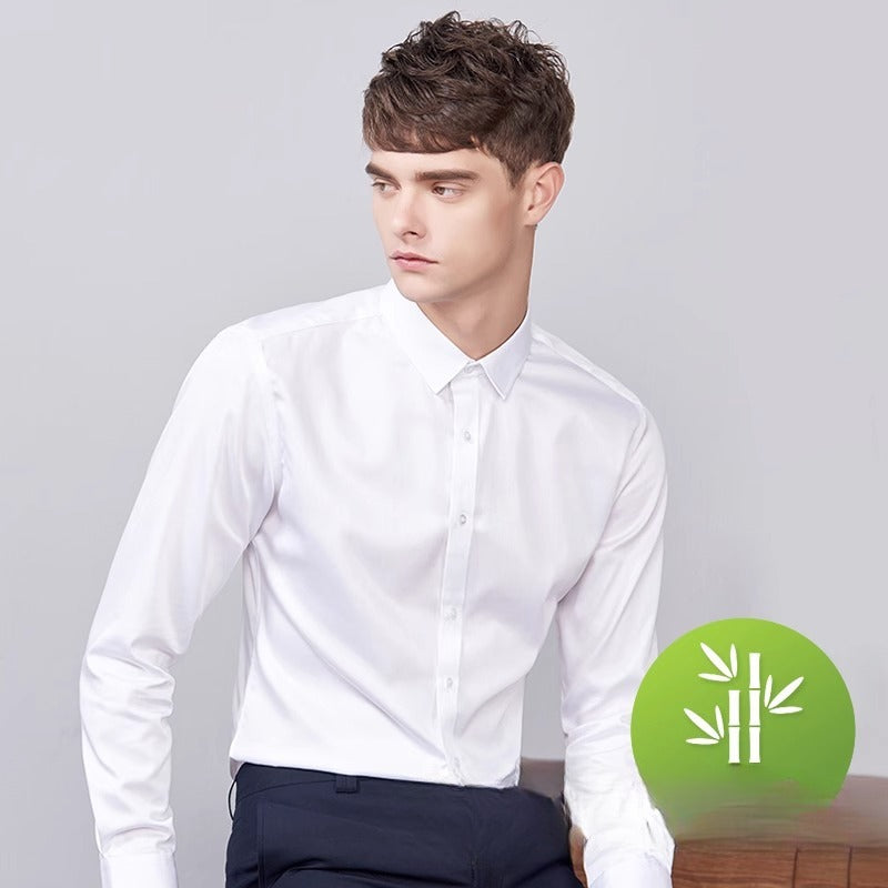 Bamboo Fiber Men's Long-sleeved Autumn Stretch Business Shirt