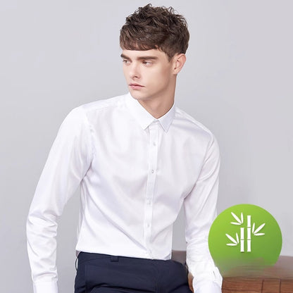 Bamboo Fiber Men's Long-sleeved Autumn Stretch Business Shirt