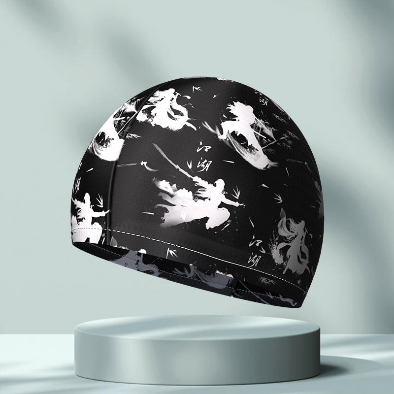 Simple Printing High Elastic Comfortable Swimming Cap