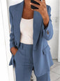 Pure Long Sleeveless Simple Draping Wide Leg Casual Suit