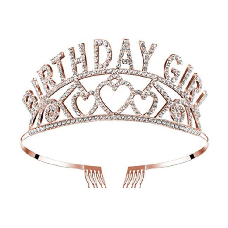 Flash Diamond Birthday Crown Party Decoration Headband Prom Headwear Set