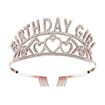 Flash Diamond Birthday Crown Party Decoration Headband Prom Headwear Set