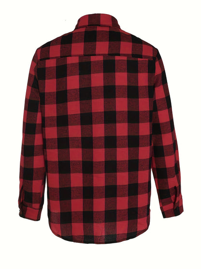 Teenage Men's Checked Long-sleeved Casual Shirt
