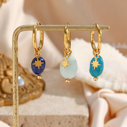 European And American New Amazonite Earrings Jewelry