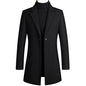 Korean Style Long Woolen Trench Coat With One Button