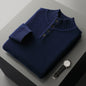 Thickened Four-button Half-collar Wool Sweater Men