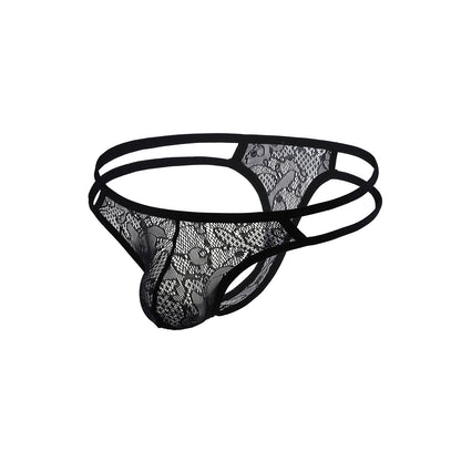 Men's Lace Underwear Sexy Pair Belt Hollow Out See Through