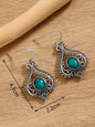Bohemian Ethnic Style Gold Silver Inlaid Turquoise Decorative Stud Earrings