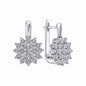 Copper Inlaid Zircon Ear Clip French Exquisite Flower Women's Earrings