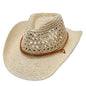 Western Cowboy Hat Foldable Hollow Raffia Hat Men And Women