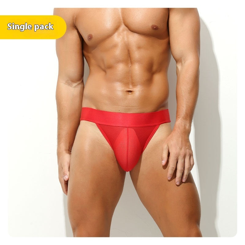 Men's Pure Color All-matching Translucent Low Waist Sports Comfortable Underwear