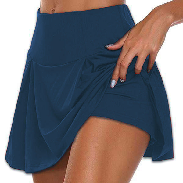 Solid Color False Two-piece Leggings Shorts