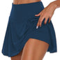 Solid Color False Two-piece Leggings Shorts