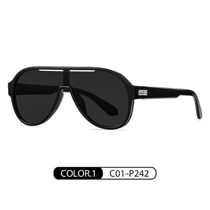 Fashion TR One-piece Large Frame Colorful Polarized Sunglasses