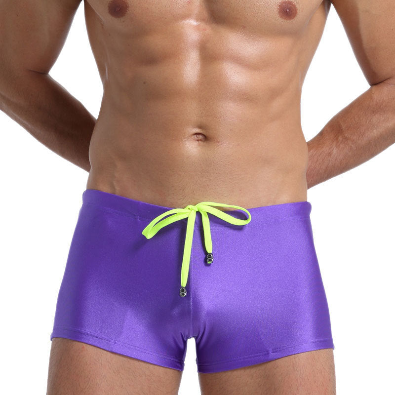 Men's Boxer Swimming Trunks Fashion Lace-up Design