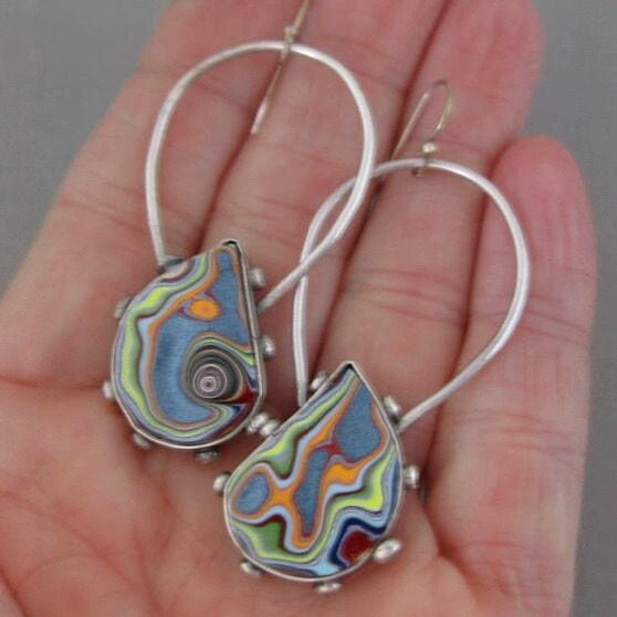 Retro Geometric Enamel Personalized Earrings