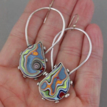 Retro Geometric Enamel Personalized Earrings