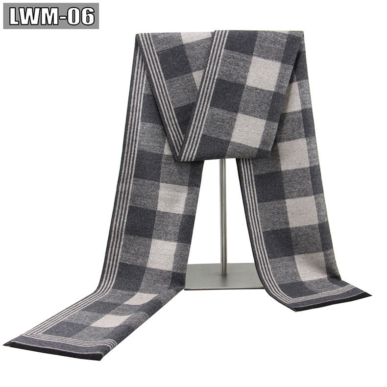 Men's Scarf European And American Cashmere Autumn And Winter Business Plaid