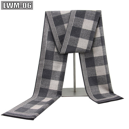 Men's Scarf European And American Cashmere Autumn And Winter Business Plaid