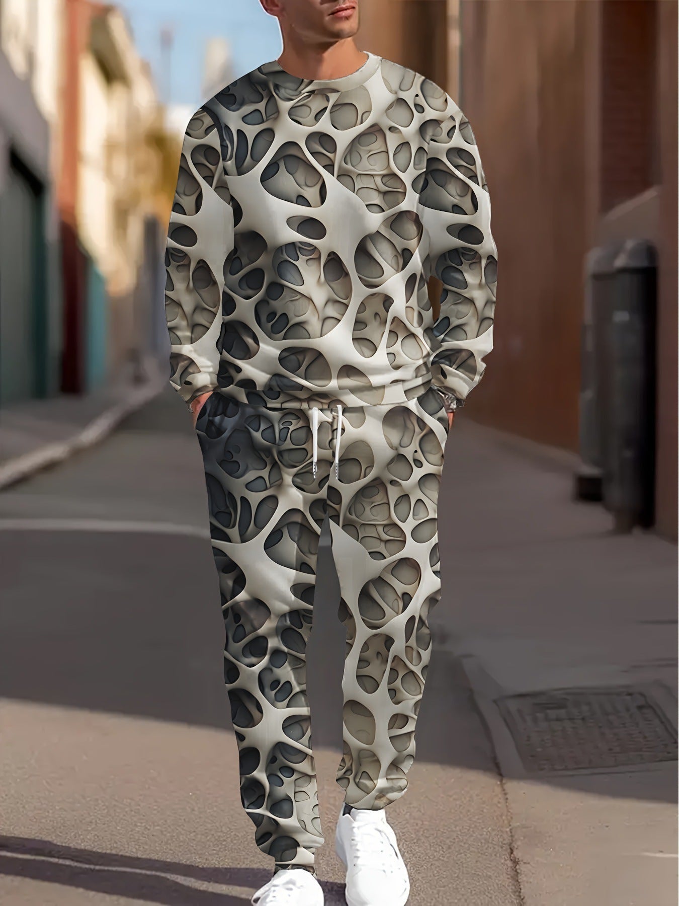 Fashion Simple Printing Sports Leisure Men's Suit