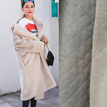Winter Women High Quality Faux Rabbit Fur Coat Luxury Long Fur Coat Loose Lapel