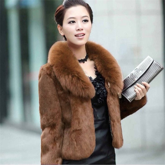 High Quality Winter Warm Fluffy Faux Fur Coats Jackets Women Furry Short Faux