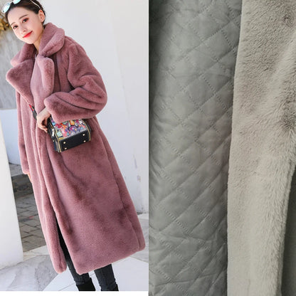 Winter Women High Quality Faux Rabbit Fur Coat Luxury Long Fur Coat Loose Lapel