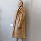 Winter Women High Quality Faux Rabbit Fur Coat Luxury Long Fur Coat Loose Lapel