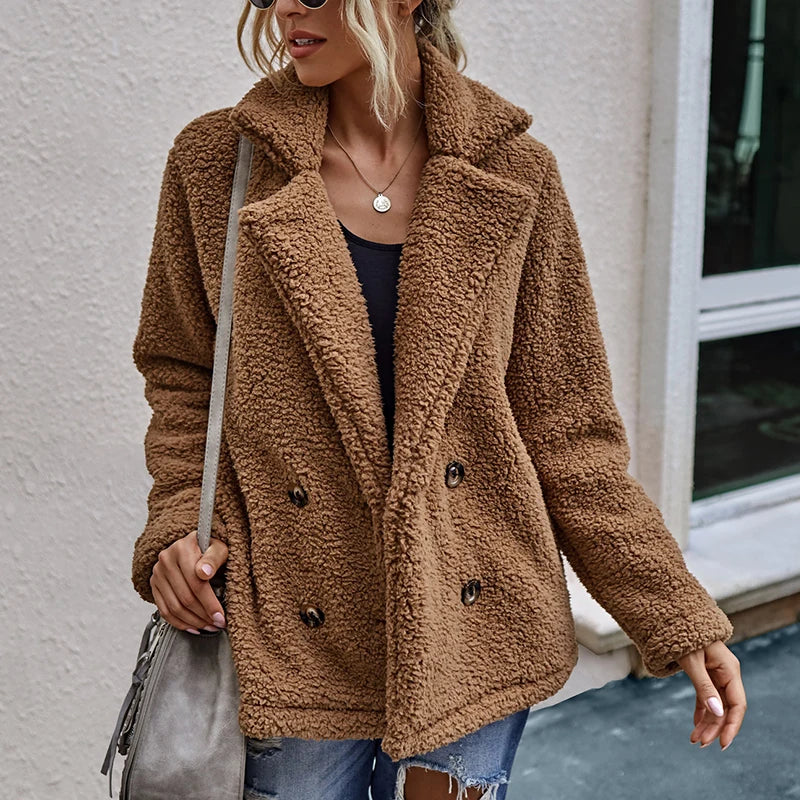 Winter Jackets Fluffy Teddy Coat Female Warm Artificial Fleece Winter Clothes