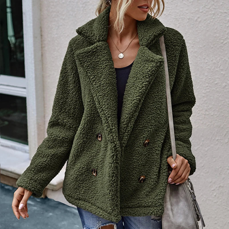 Winter Jackets Fluffy Teddy Coat Female Warm Artificial Fleece Winter Clothes