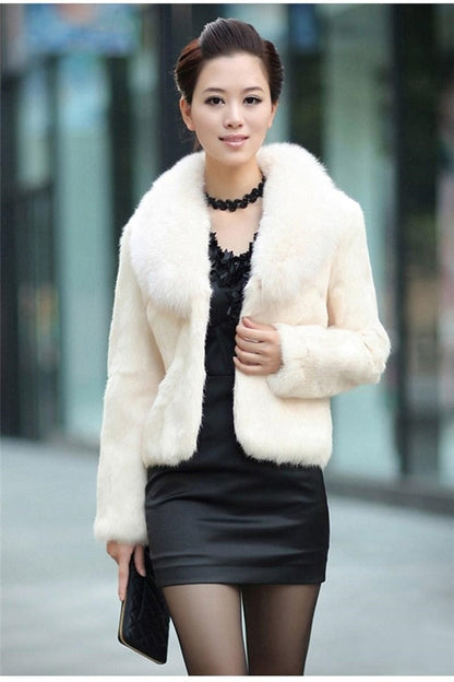 High Quality Winter Warm Fluffy Faux Fur Coats Jackets Women Furry Short Faux