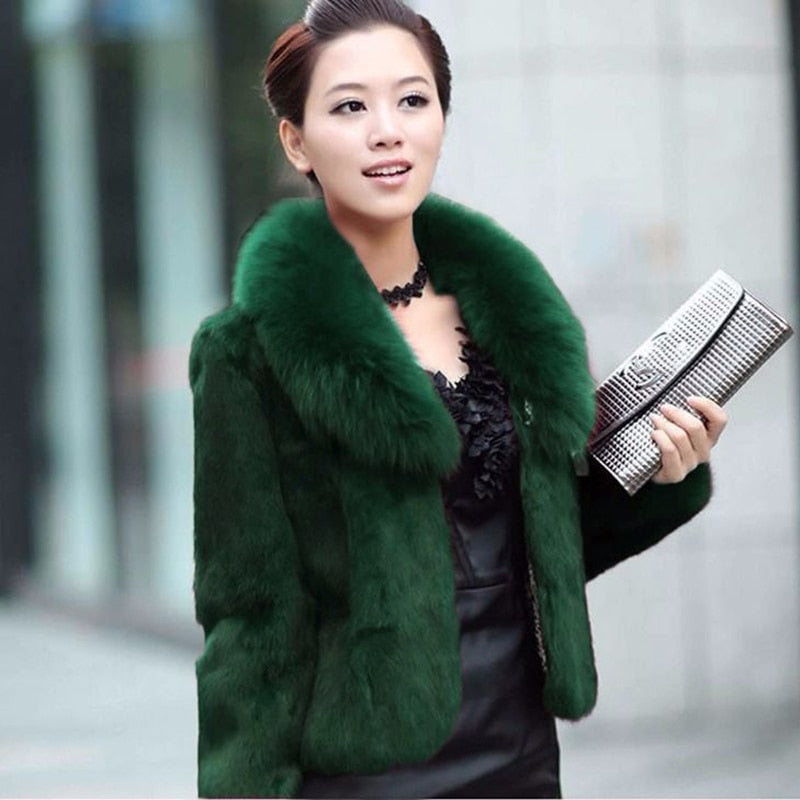High Quality Winter Warm Fluffy Faux Fur Coats Jackets Women Furry Short Faux