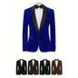 Men's Velvet Blazer With Shawl Collar Wedding Prom Single Button Dress
