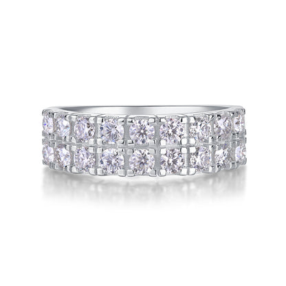 Moissanite S925 Sterling Silver Light Luxury Online Influencer Ring Women