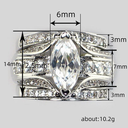 Design Zircon Inlaid Ring Female Wedding Fashion Match Ring Ornament