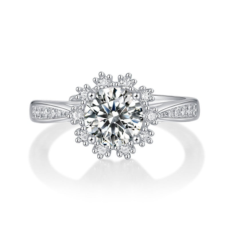 Ring S925 Silver Ice And Snow Female Ring Fashion
