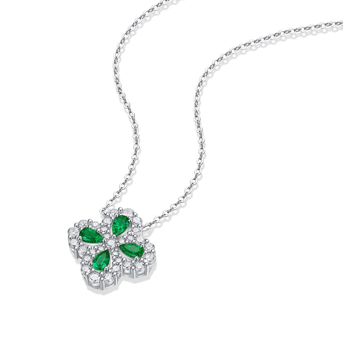925 Silver Colorful Pendant With Chain To Cultivate Emerald