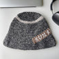 Handmade Letter Patch Design Warm Wool Hat