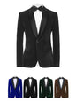 Men's Velvet Blazer With Shawl Collar Wedding Prom Single Button Dress