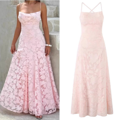 Female Simplicity French Romantic Style Backless Dress