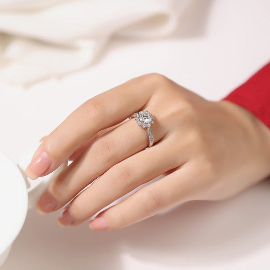 Ring S925 Silver Ice And Snow Female Ring Fashion