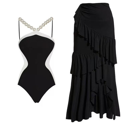 Women's All-match Simple One-piece Swimsuit Dress