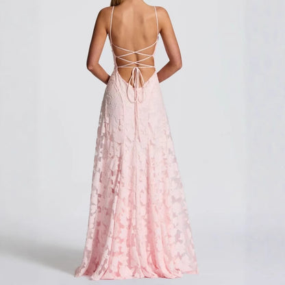 Female Simplicity French Romantic Style Backless Dress