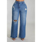 Women's Ripped Jeans Straight-leg Pants