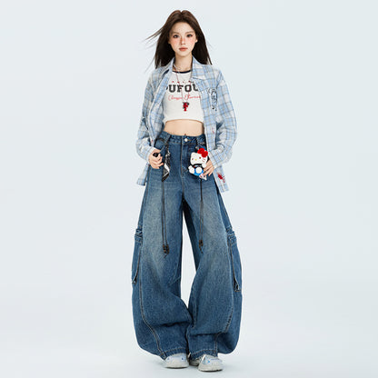 Large Workwear With Pocket Retro Commuter Jeans