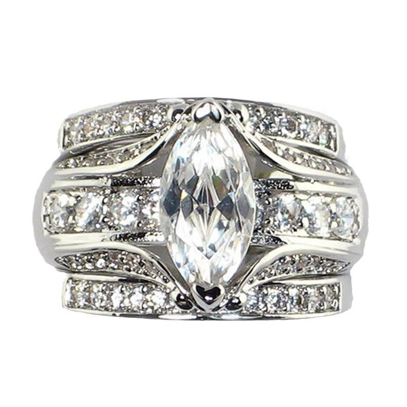 Design Zircon Inlaid Ring Female Wedding Fashion Match Ring Ornament