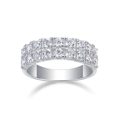 Moissanite S925 Sterling Silver Light Luxury Online Influencer Ring Women